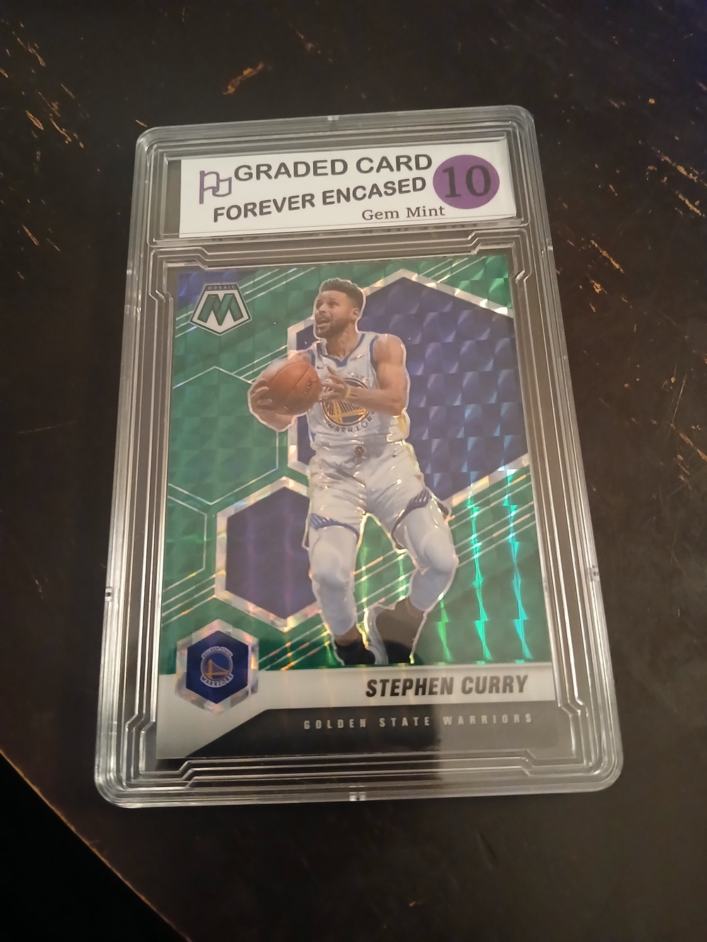 Stephen Curry Graded Card - Green Holo Encased